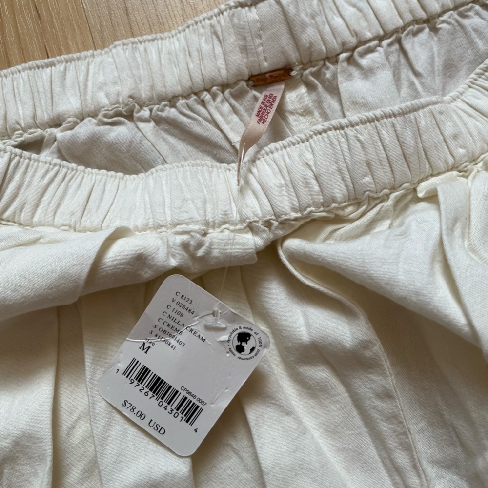Free People Cream Wide Leg Pants - Picture 5 of 10